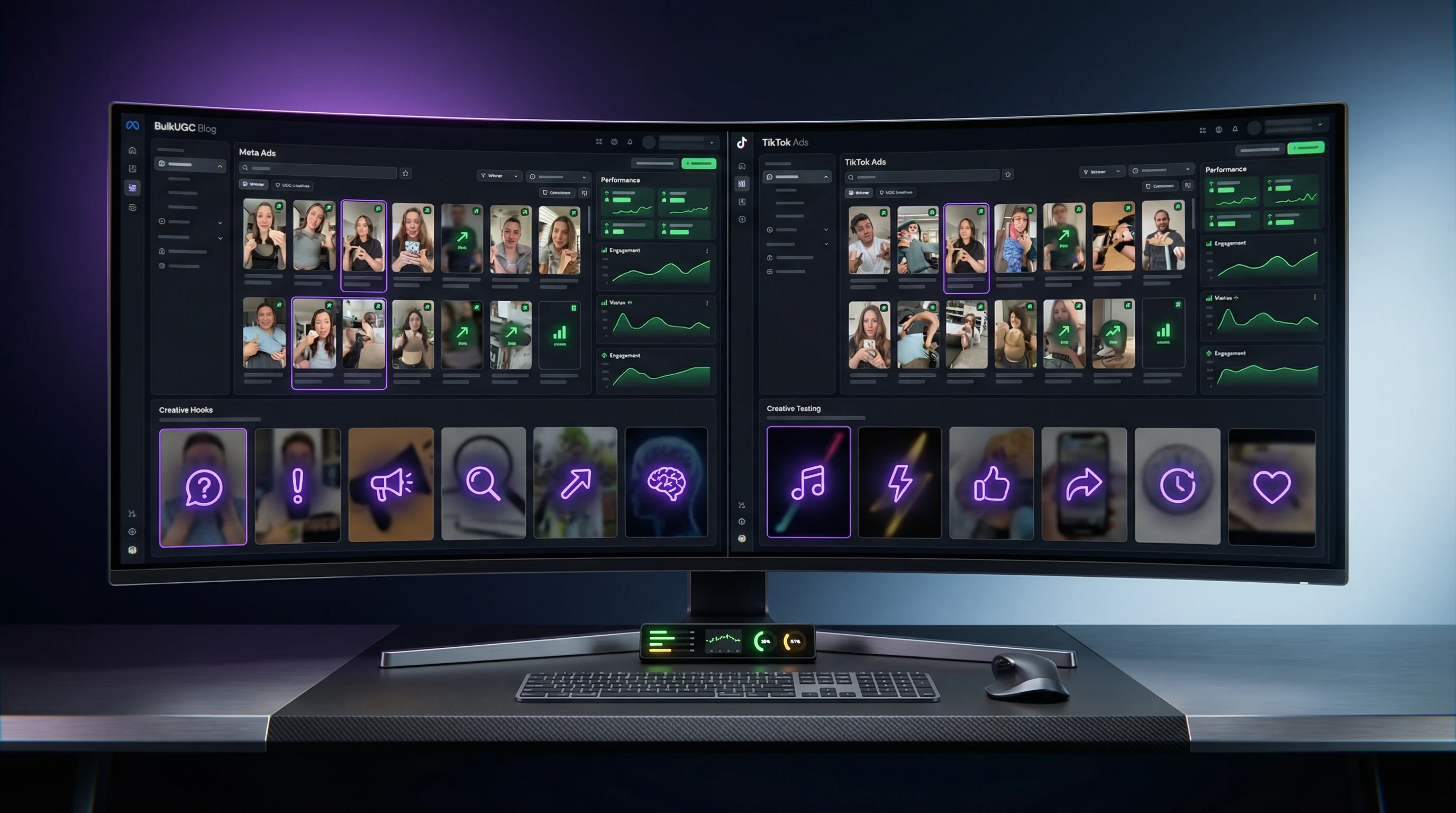 AI UGC ads for Meta and TikTok showcasing engaging content