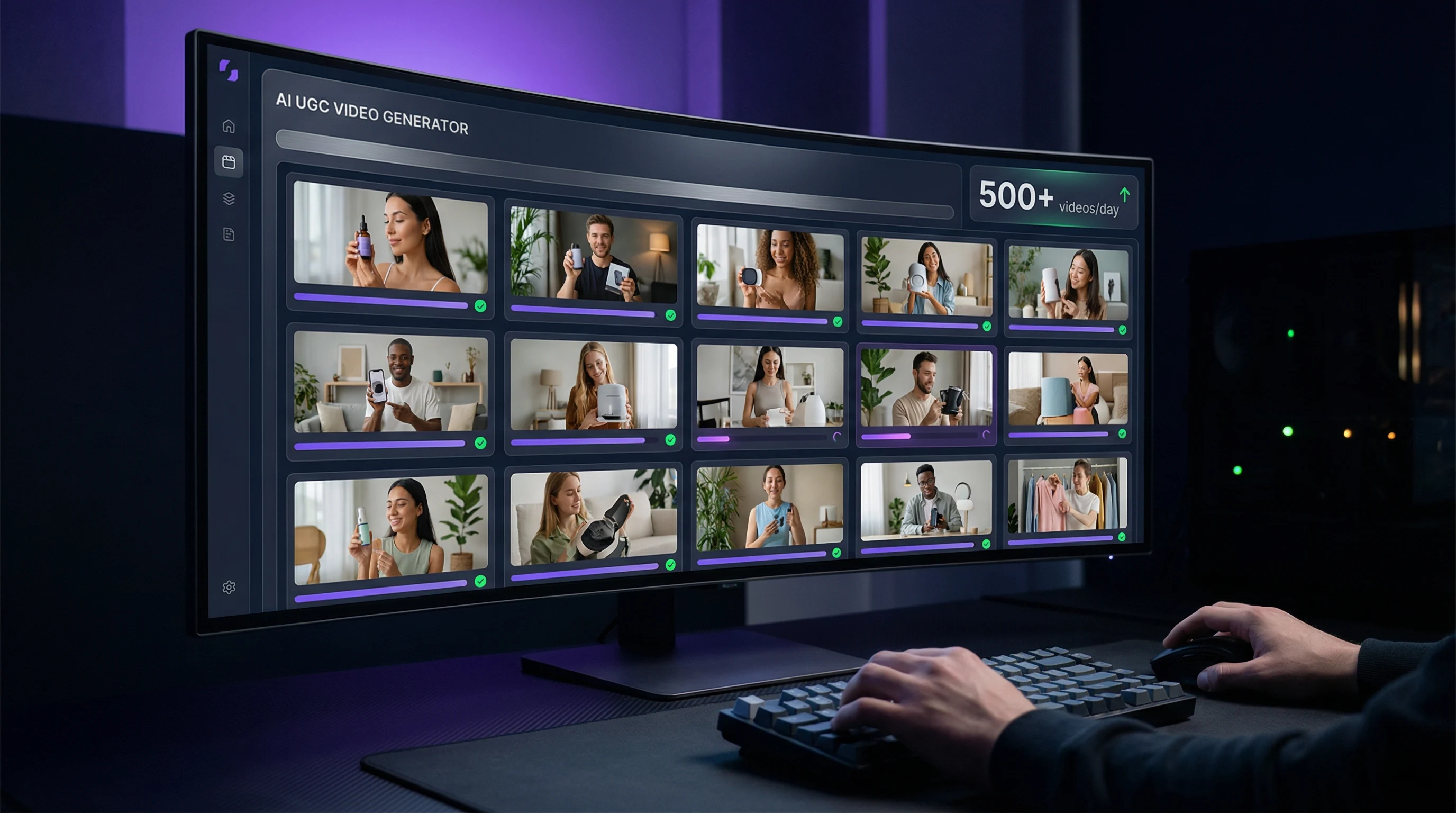 AI UGC video generator showcasing video creation process