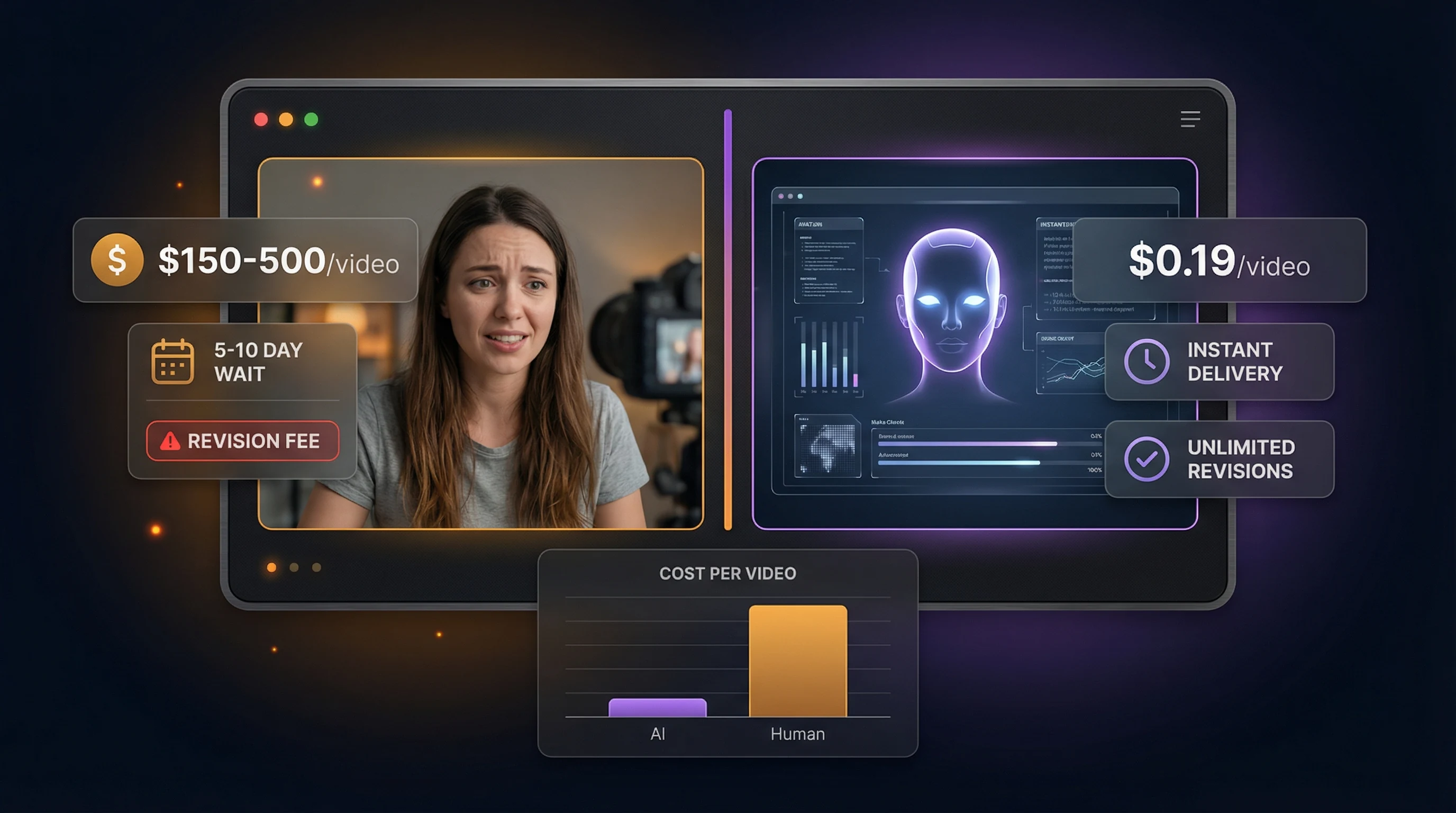 AI UGC vs human UGC creators cost comparison 2026
